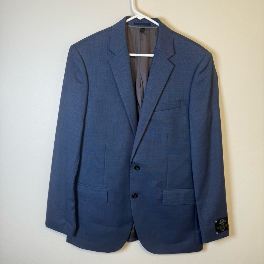 J.Crew Ludlow Tollegno 1900 Blue Italian Wool Suit Jacket Size 40R NWT